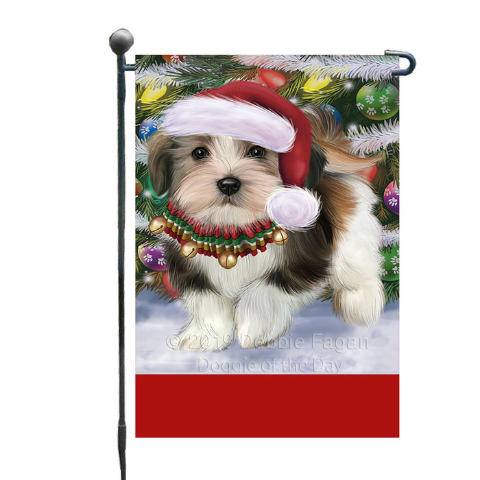 Personalized Trotting in the Snow Lhasa Apso Dog Custom Garden Flags GFLG-DOTD-A60753