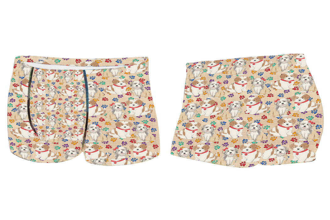Rainbow Paw Print Lhasa Apso Dogs RedMen's All Over Print Boxer Briefs