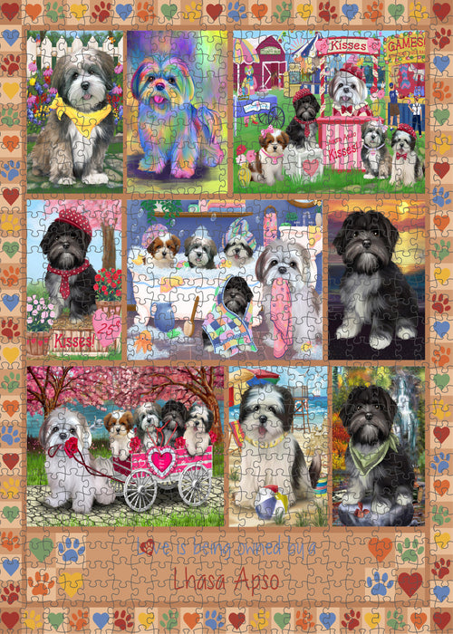 Love is Being Owned Lhasa Apso Dog Beige Puzzle with Photo Tin PUZL98508
