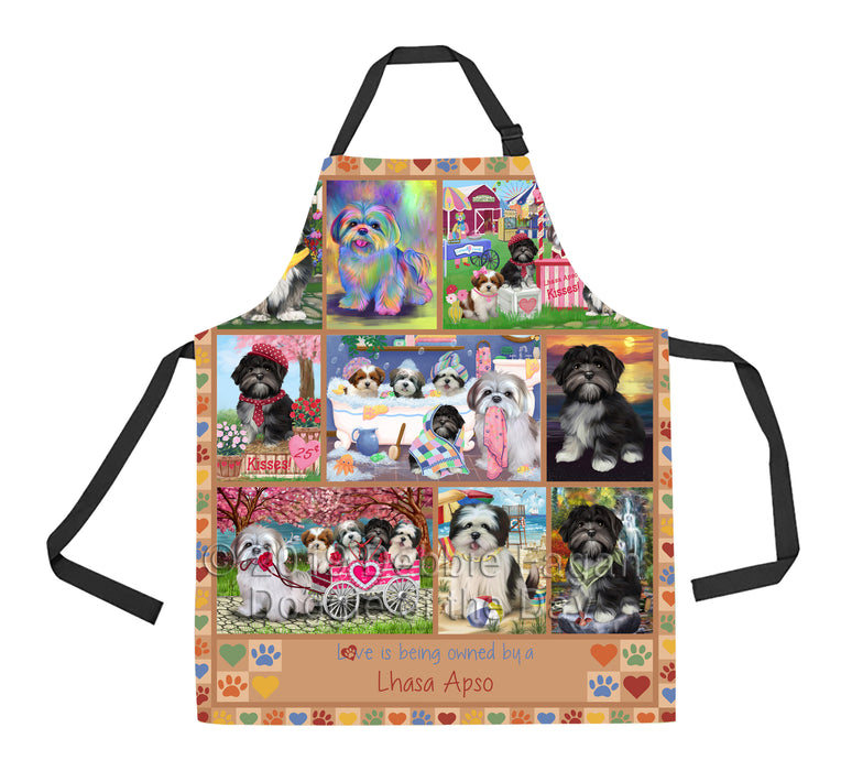 Love is Being Owned Lhasa Apso Dog Beige Apron