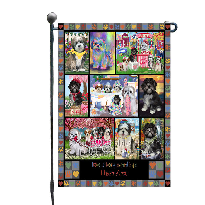 Love is Being Owned Lhasa Apso Dog Grey Garden Flag GFLG65448