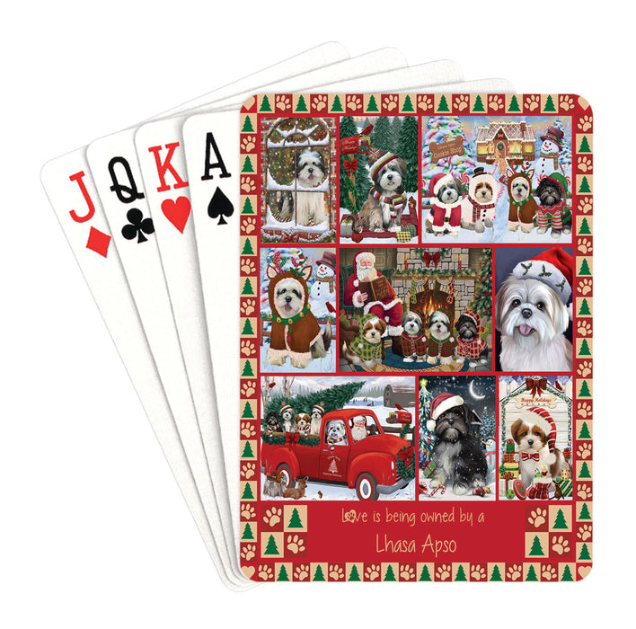 Love is Being Owned Christmas Lhasa Apso Dogs Playing Card Decks