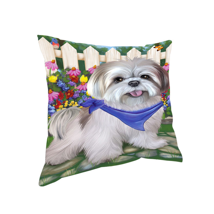 Spring Floral Lhasa Apso Dog Pillow PIL55472