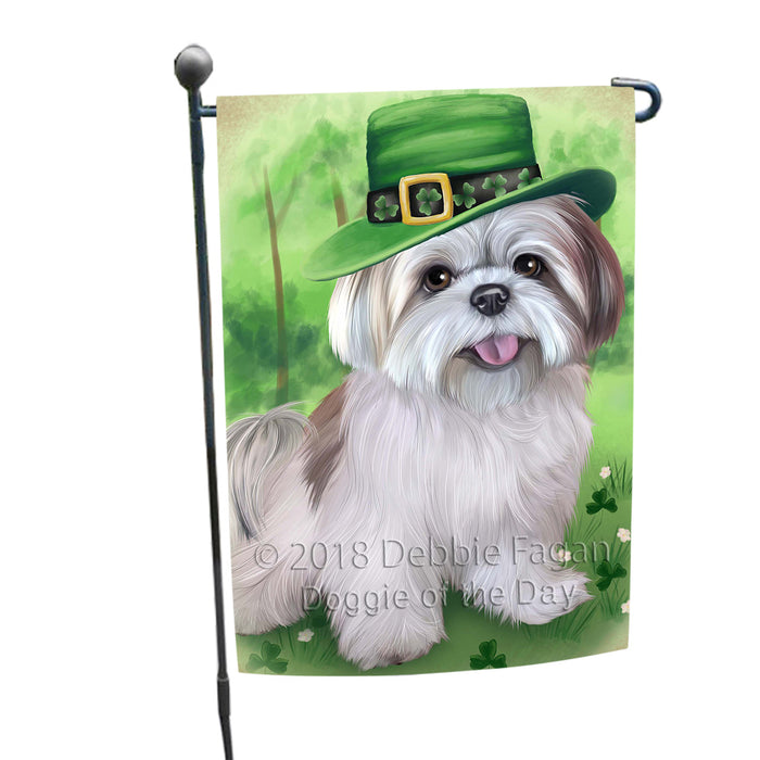 St. Patricks Day Irish Portrait Lhasa Apso Dog Garden Flag GFLG48737