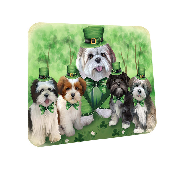 St. Patricks Day Irish Portrait Lhasa Apsos Dog Coasters Set of 4 CST49289