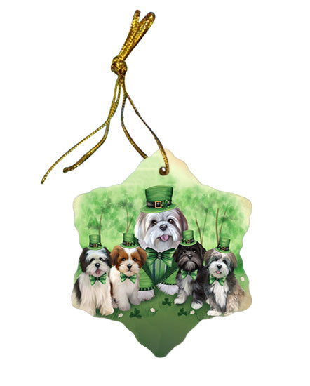 St. Patricks Day Irish Portrait Lhasa Apsos Dog Star Porcelain Ornament SPOR49322