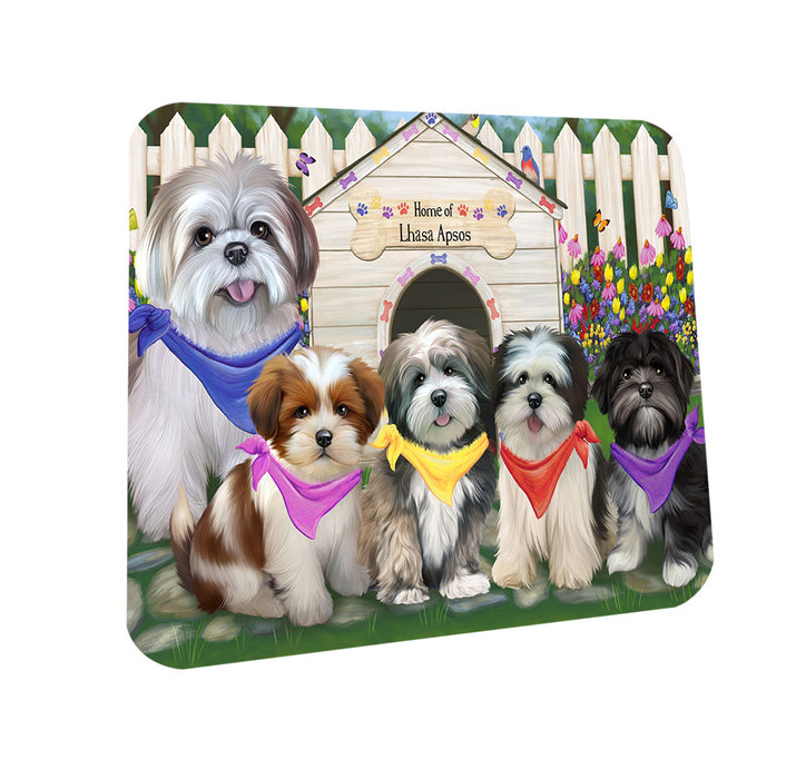 Spring Dog House Lhasa Apsos Dog Coasters Set of 4 CST49864