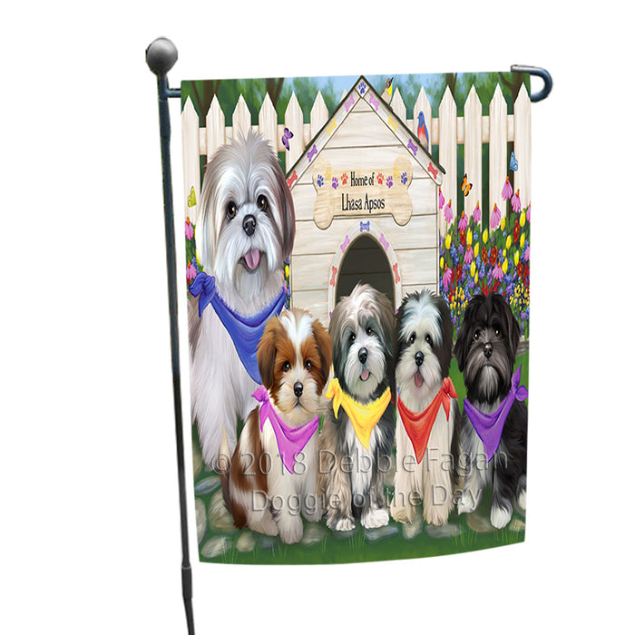 Spring Dog House Lhasa Apsos Dog Garden Flag GFLG49734
