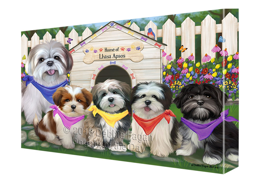 Spring Dog House Lhasa Apsos Dog Canvas Wall Art CVS64897