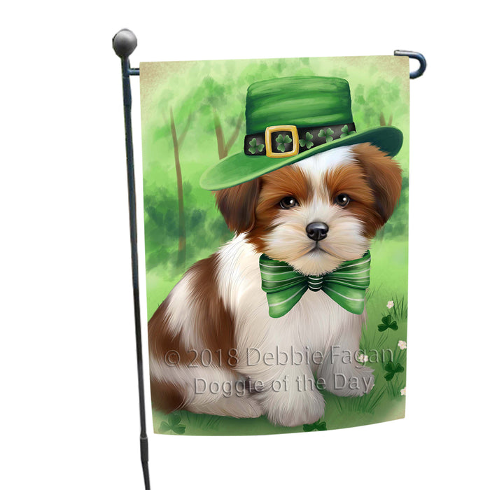 St. Patricks Day Irish Portrait Lhasa Apso Dog Garden Flag GFLG48739