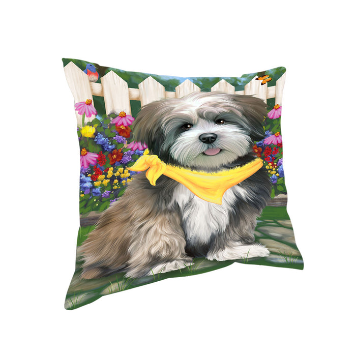 Spring Floral Lhasa Apso Dog Pillow PIL55480