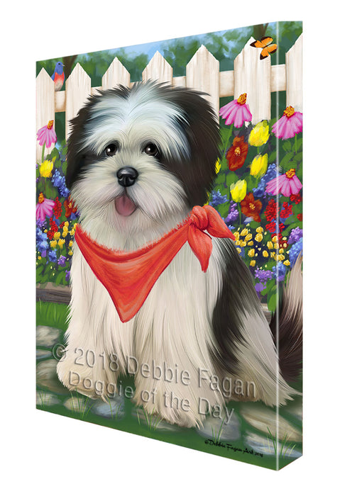 Spring Floral Lhasa Apso Dog Canvas Wall Art CVS64915