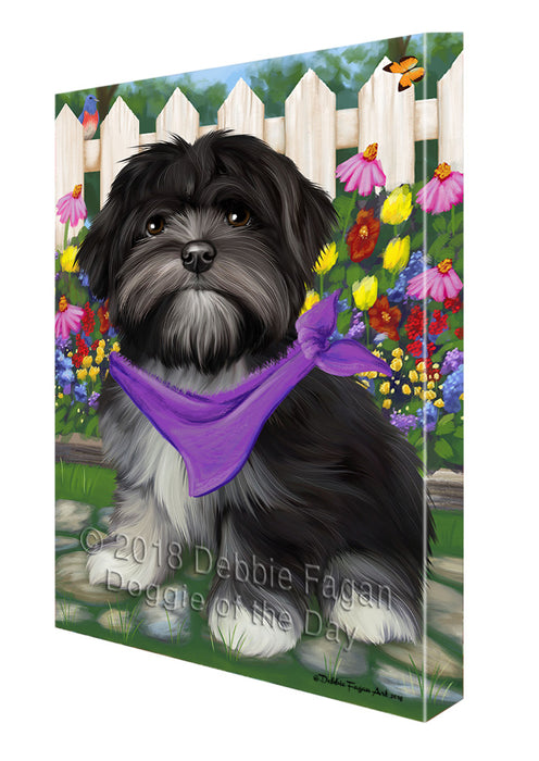 Spring Floral Lhasa Apso Dog Canvas Wall Art CVS64924