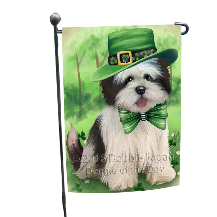 St. Patricks Day Irish Portrait Lhasa Apso Dog Garden Flag GFLG48741