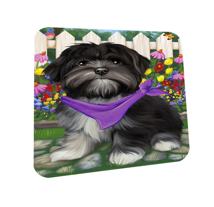 Spring Floral Lhasa Apso Dog Coasters Set of 4 CST49867