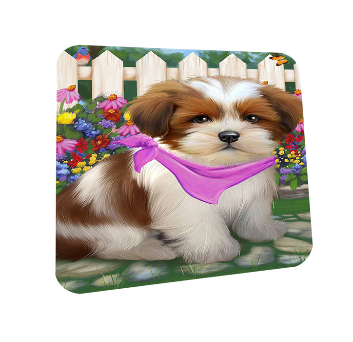 Spring Floral Lhasa Apso Dog Coasters Set of 4 CST49868