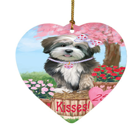 Rosie 25 Cent Kisses Lhasa Apso Dog Heart Christmas Ornament HPOR56316