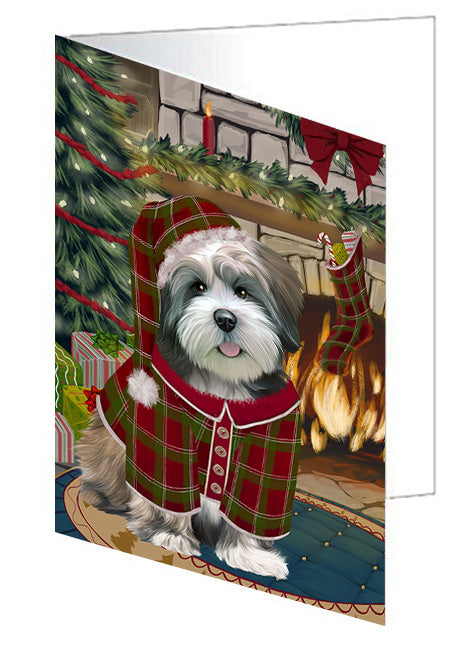 The Stocking was Hung Alaskan Malamute Dog Handmade Artwork Assorted Pets Greeting Cards and Note Cards with Envelopes for All Occasions and Holiday Seasons GCD69992