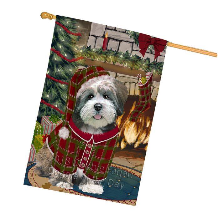 The Stocking was Hung Lhasa Apso Dog House Flag FLG55781