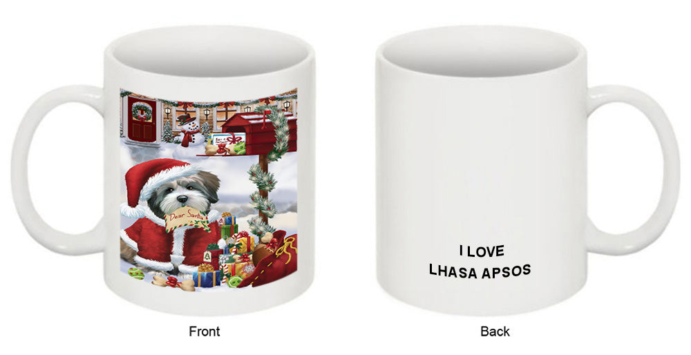 Lhasa Apso Dog Dear Santa Letter Christmas Holiday Mailbox Coffee Mug MUG49306