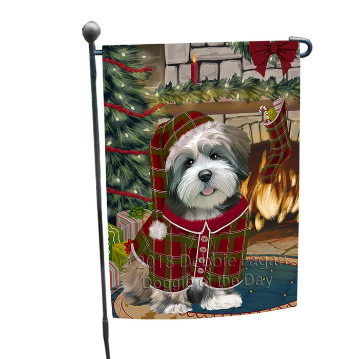 The Stocking was Hung Lhasa Apso Dog Garden Flag GFLG55645
