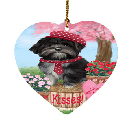 Rosie 25 Cent Kisses Lhasa Apso Dog Heart Christmas Ornament HPOR56317