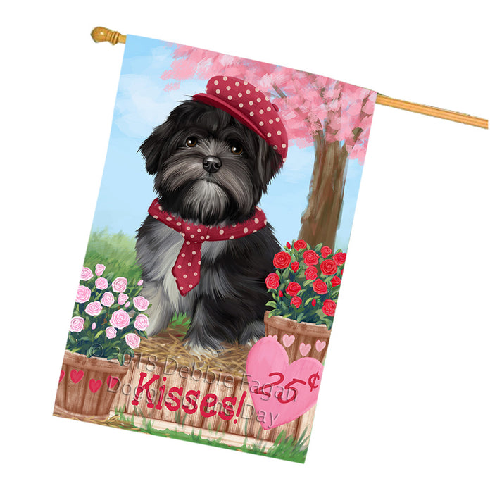 Rosie 25 Cent Kisses Lhasa Apso Dog House Flag FLG56645