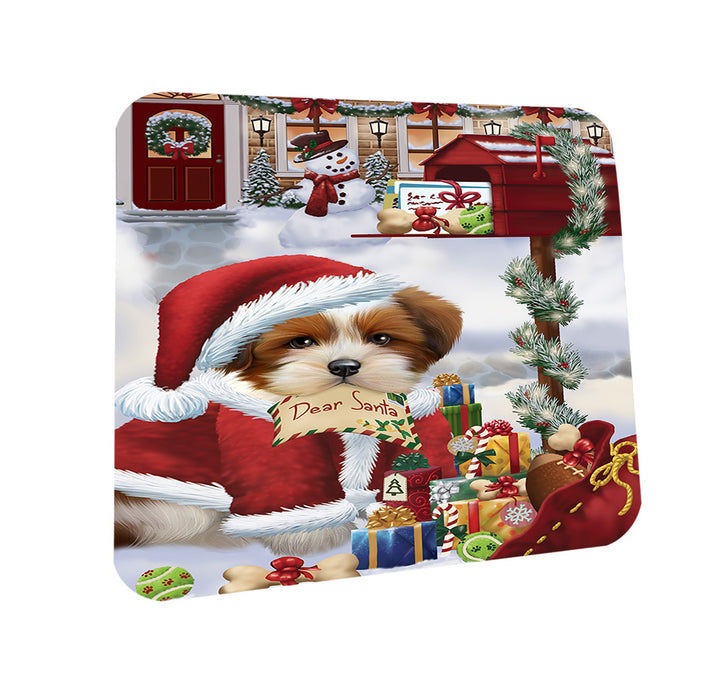 Lhasa Apso Dog Dear Santa Letter Christmas Holiday Mailbox Coasters Set of 4 CST53867