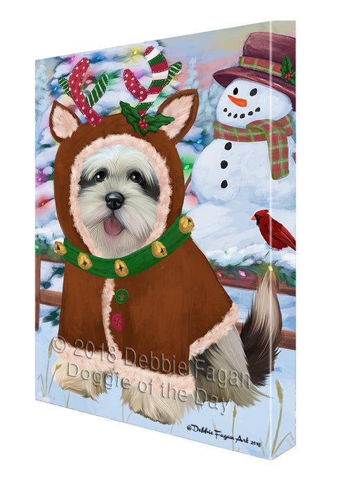 Christmas Gingerbread House Candyfest Lhasa Apso Dog Canvas Print Wall Art Décor CVS129635