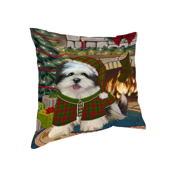 The Stocking was Hung Lhasa Apso Dog Pillow PIL70340