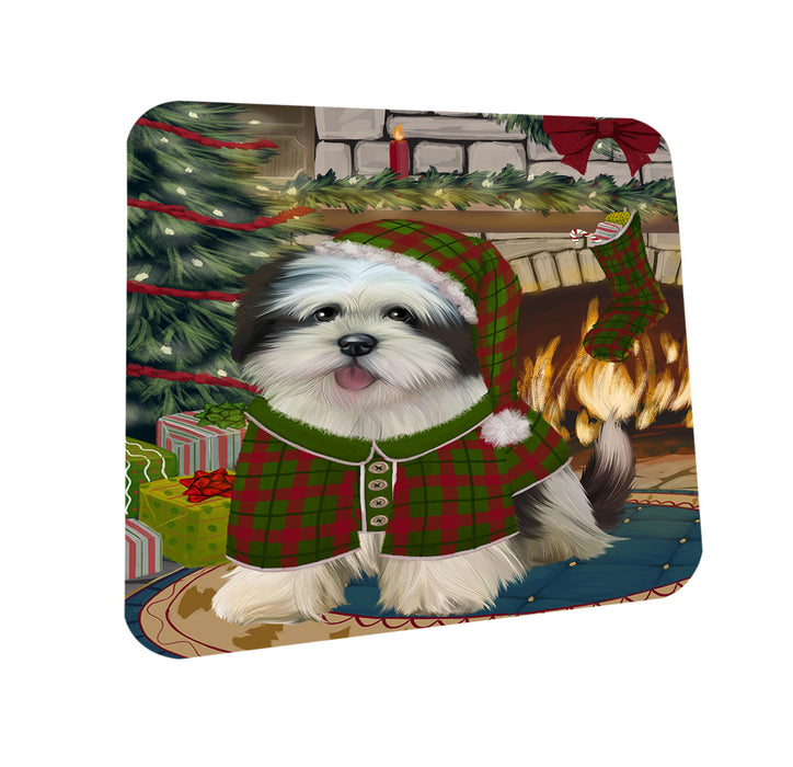 The Stocking was Hung Lhasa Apso Dog Coasters Set of 4 CST55311