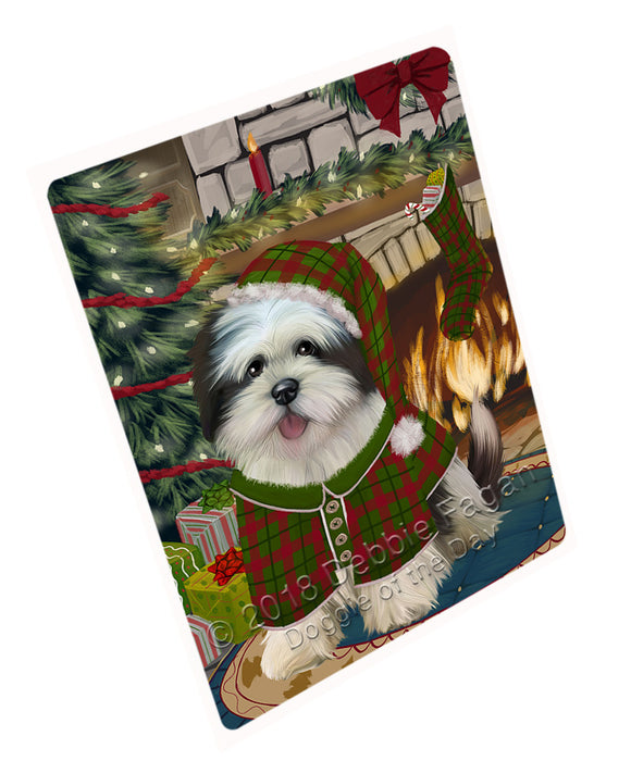 The Stocking was Hung Lhasa Apso Dog Magnet MAG71196 (Small 5.5" x 4.25")