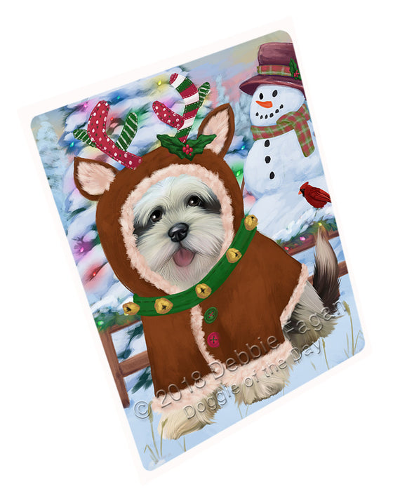 Christmas Gingerbread House Candyfest Lhasa Apso Dog Magnet MAG74276 (Small 5.5" x 4.25")