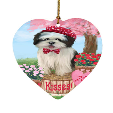 Rosie 25 Cent Kisses Lhasa Apso Dog Heart Christmas Ornament HPOR56318
