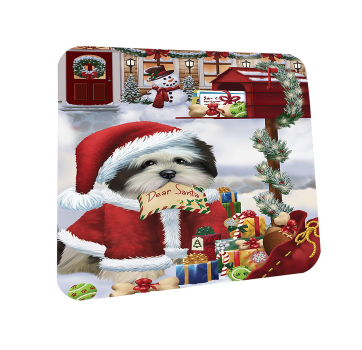 Lhasa Apso Dog Dear Santa Letter Christmas Holiday Mailbox Coasters Set of 4 CST53868