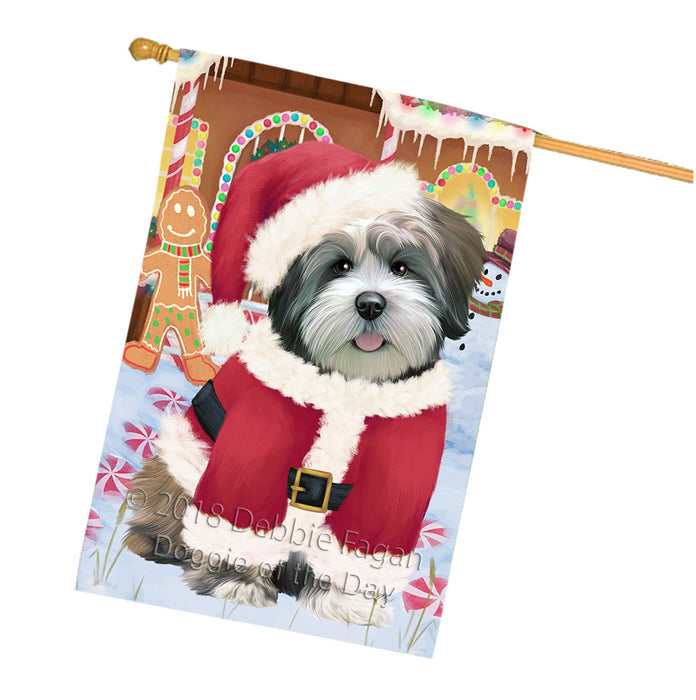 Christmas Gingerbread House Candyfest Lhasa Apso Dog House Flag FLG57064
