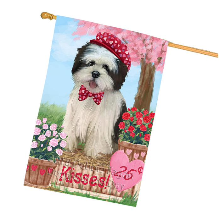 Rosie 25 Cent Kisses Lhasa Apso Dog House Flag FLG56646