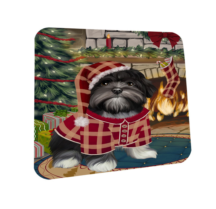 The Stocking was Hung Lhasa Apso Dog Coasters Set of 4 CST55312
