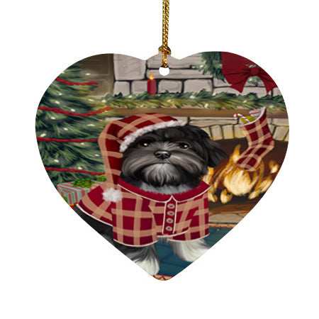 The Stocking was Hung Lhasa Apso Dog Heart Christmas Ornament HPOR55710