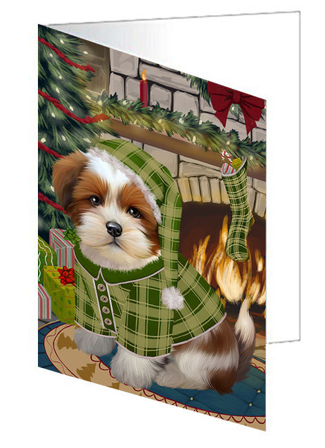 The Stocking was Hung Alaskan Malamute Dog Handmade Artwork Assorted Pets Greeting Cards and Note Cards with Envelopes for All Occasions and Holiday Seasons GCD69983