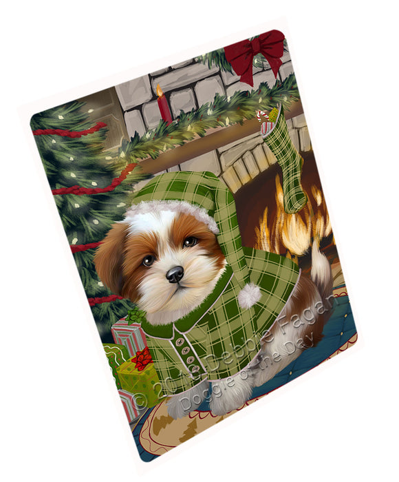 The Stocking was Hung Lhasa Apso Dog Magnet MAG71202 (Small 5.5" x 4.25")