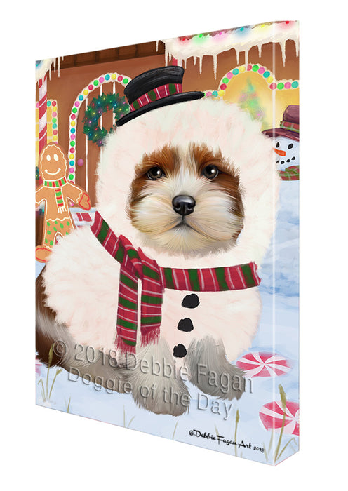 Christmas Gingerbread House Candyfest Lhasa Apso Dog Canvas Print Wall Art Décor CVS129653