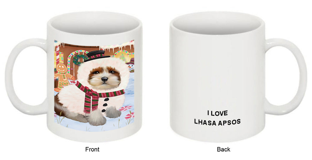 Christmas Gingerbread House Candyfest Lhasa Apso Dog Coffee Mug MUG51779