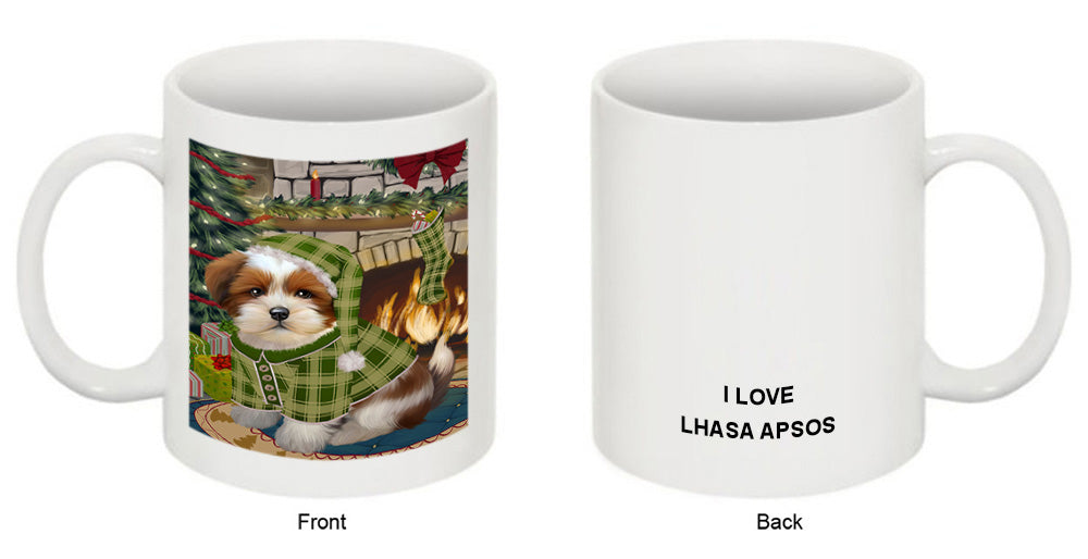 The Stocking was Hung Lhasa Apso Dog Coffee Mug MUG50753