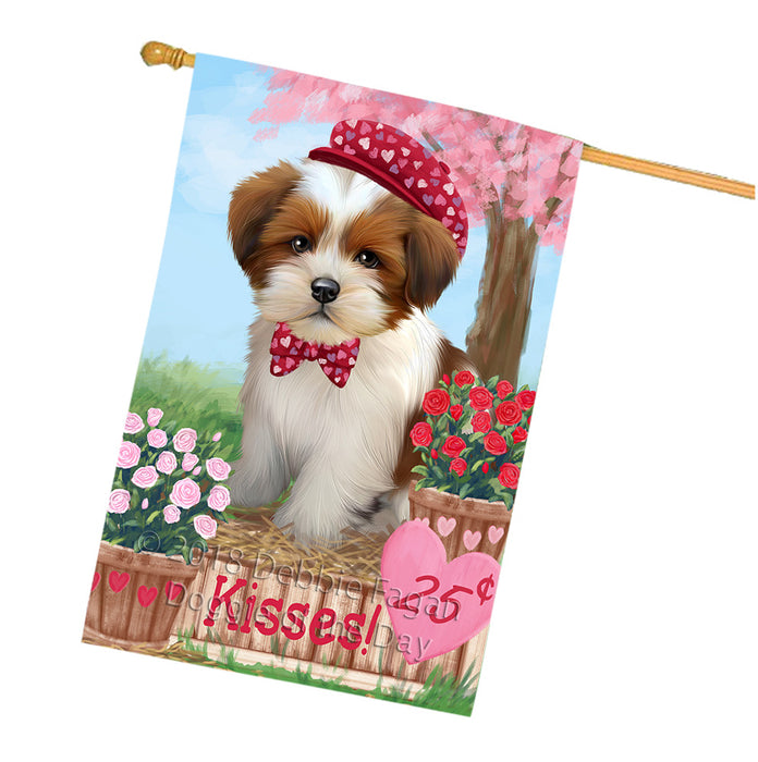 Rosie 25 Cent Kisses Lhasa Apso Dog House Flag FLG56647