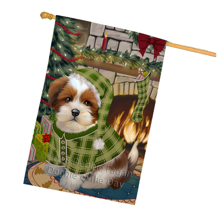 The Stocking was Hung Lhasa Apso Dog House Flag FLG55784
