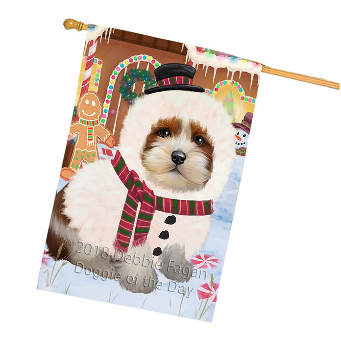 Christmas Gingerbread House Candyfest Lhasa Apso Dog House Flag FLG57065