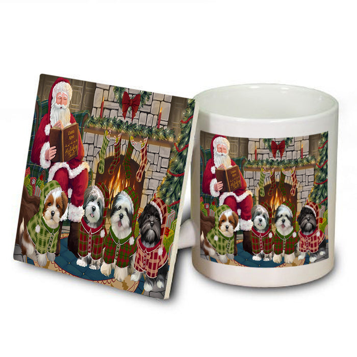 Christmas Cozy Holiday Tails Lhasa Apsos Dog Mug and Coaster Set MUC55127