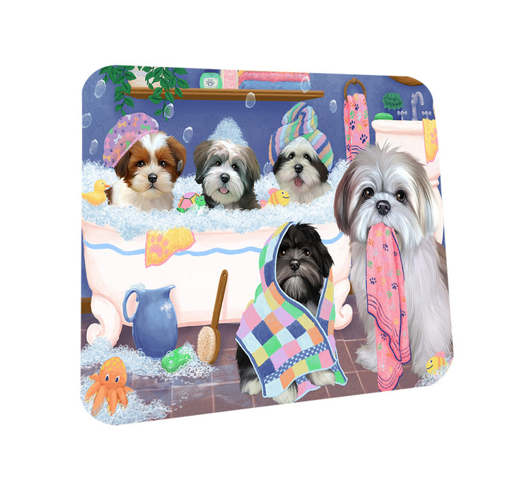 Rub A Dub Dogs In A Tub Lhasa Apsos Dog Coasters Set of 4 CST56758