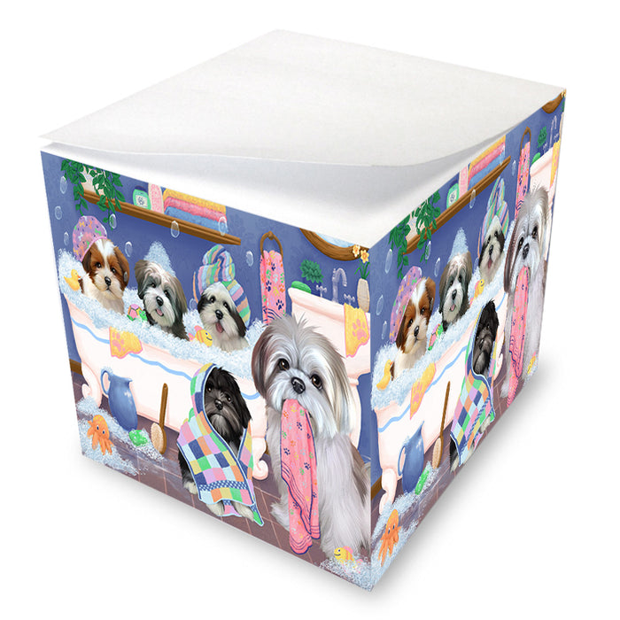 Rub A Dub Dogs In A Tub Lhasa Apsos Dog Note Cube NOC54872